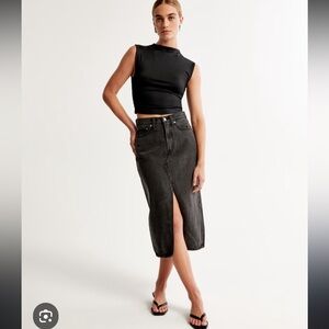 Abercrombie midi denim skirt